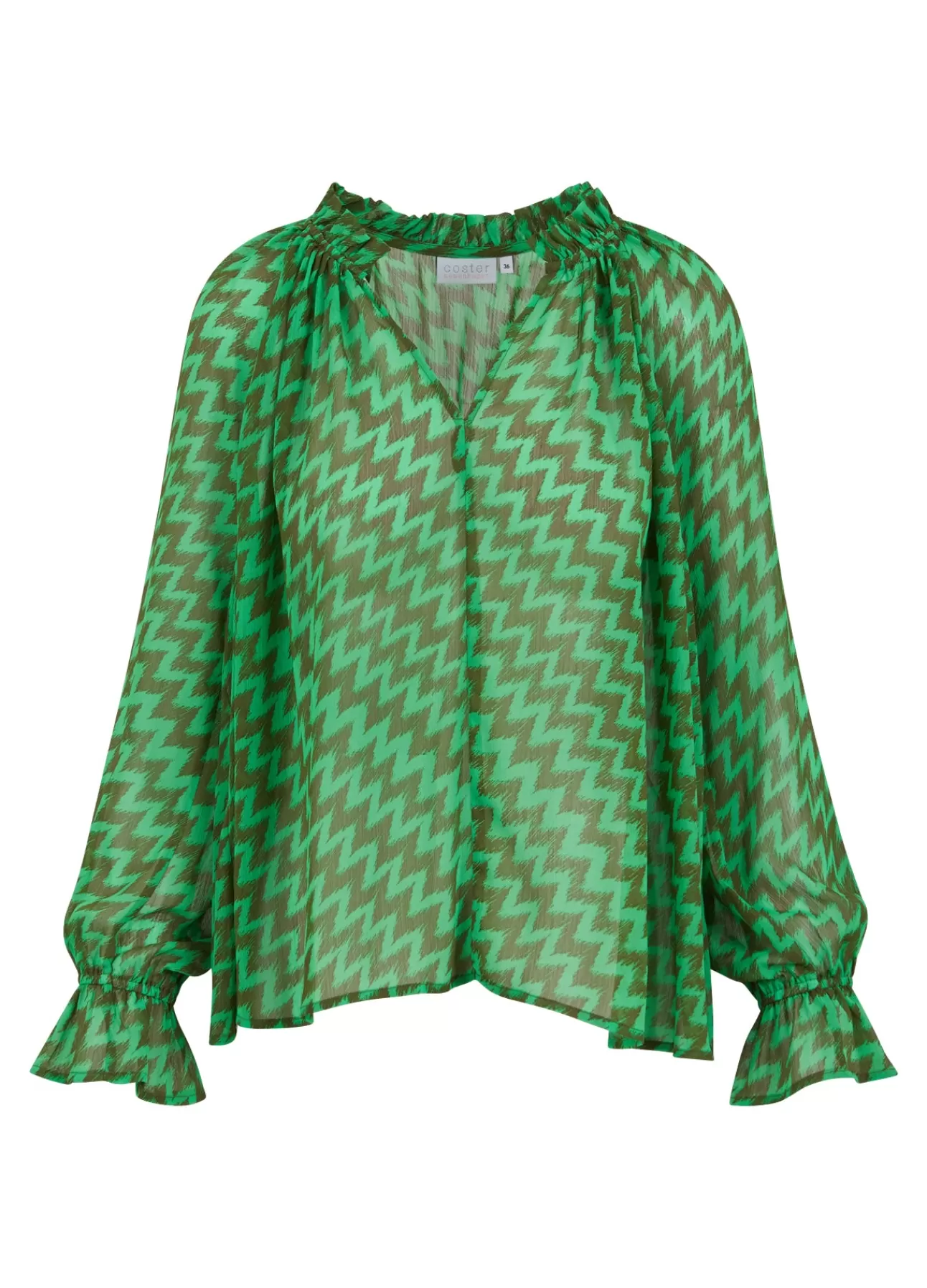 Cheap Bluse I Zig Zag Print Kvinde Skjorter Og Bluser