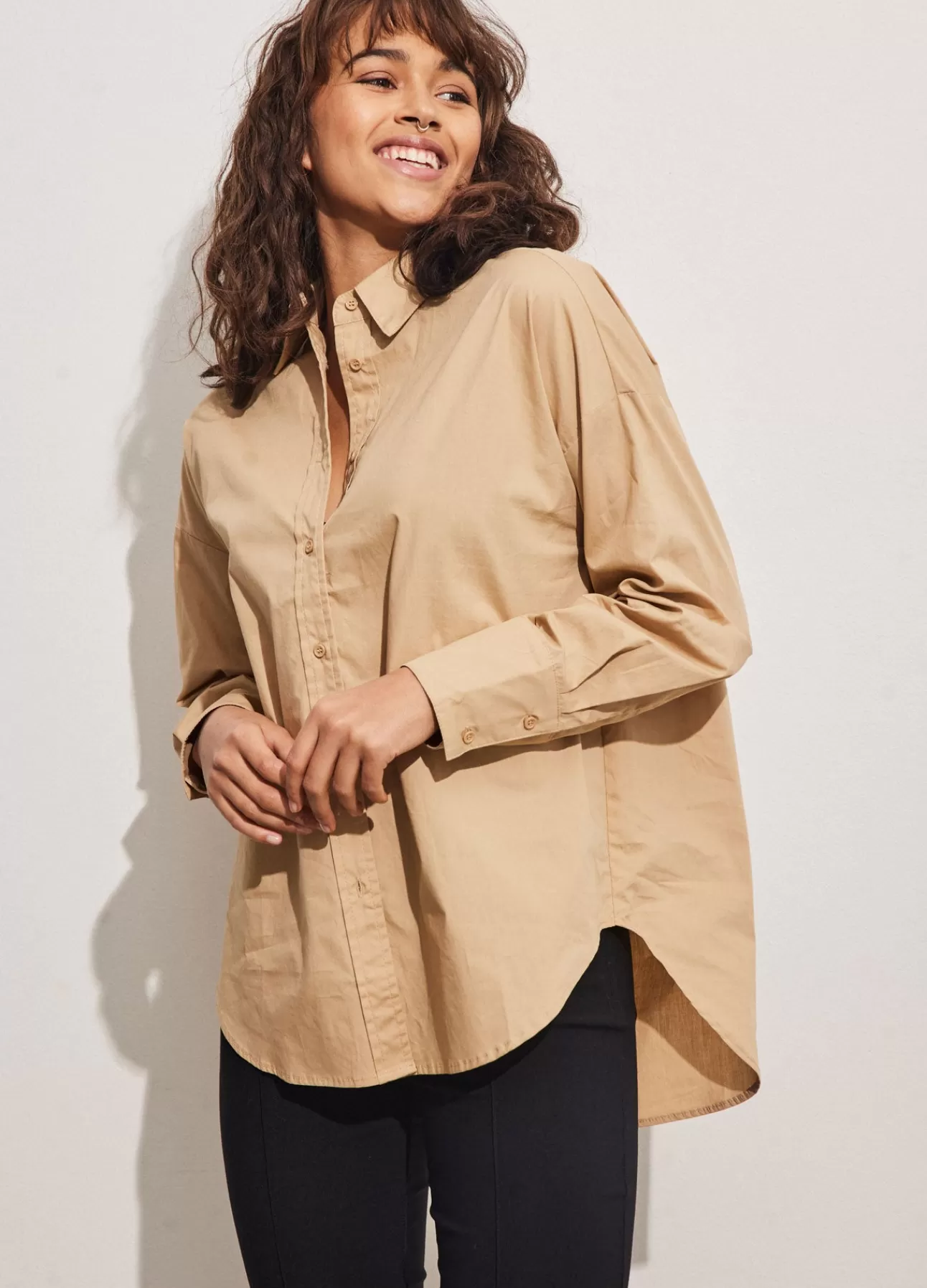 Cheap Cc Heart Oversized Bomuldsskjorte Kvinde Skjorter Og Bluser