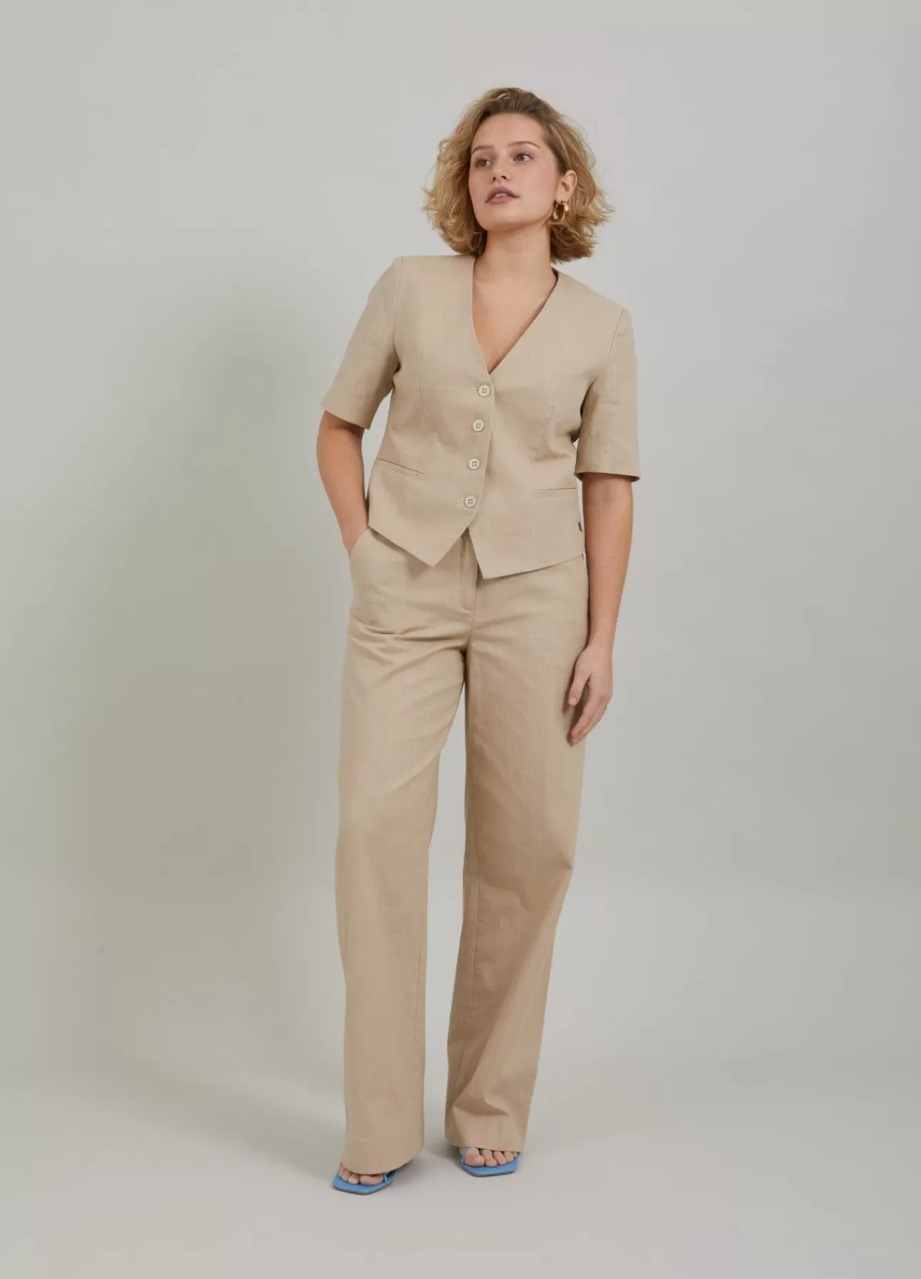 Sale Cropped Blazer M. Korteaermer Kvinde Blazers