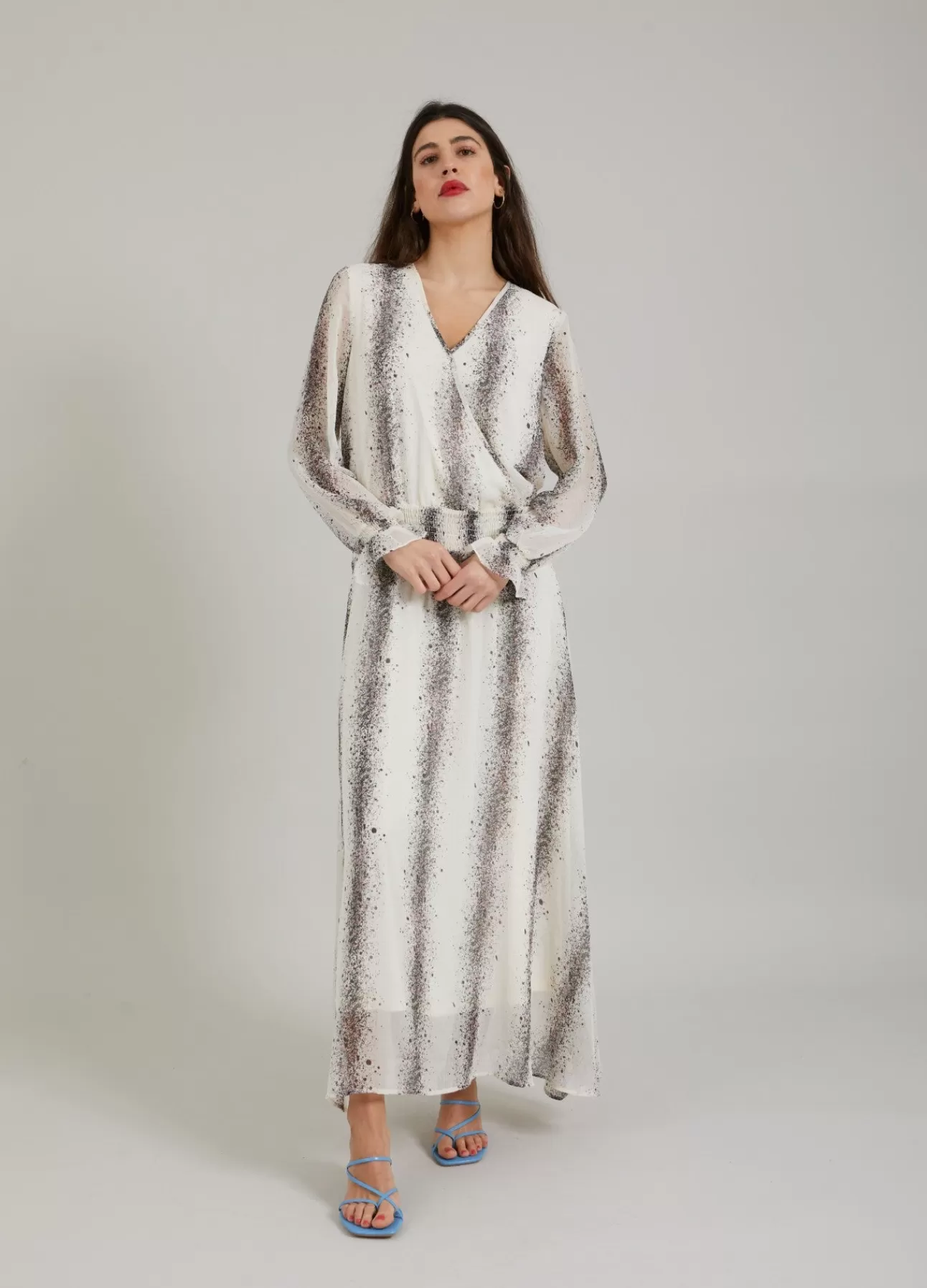Discount Kjole M. Stripe Splash Print Kvinde Kjoler