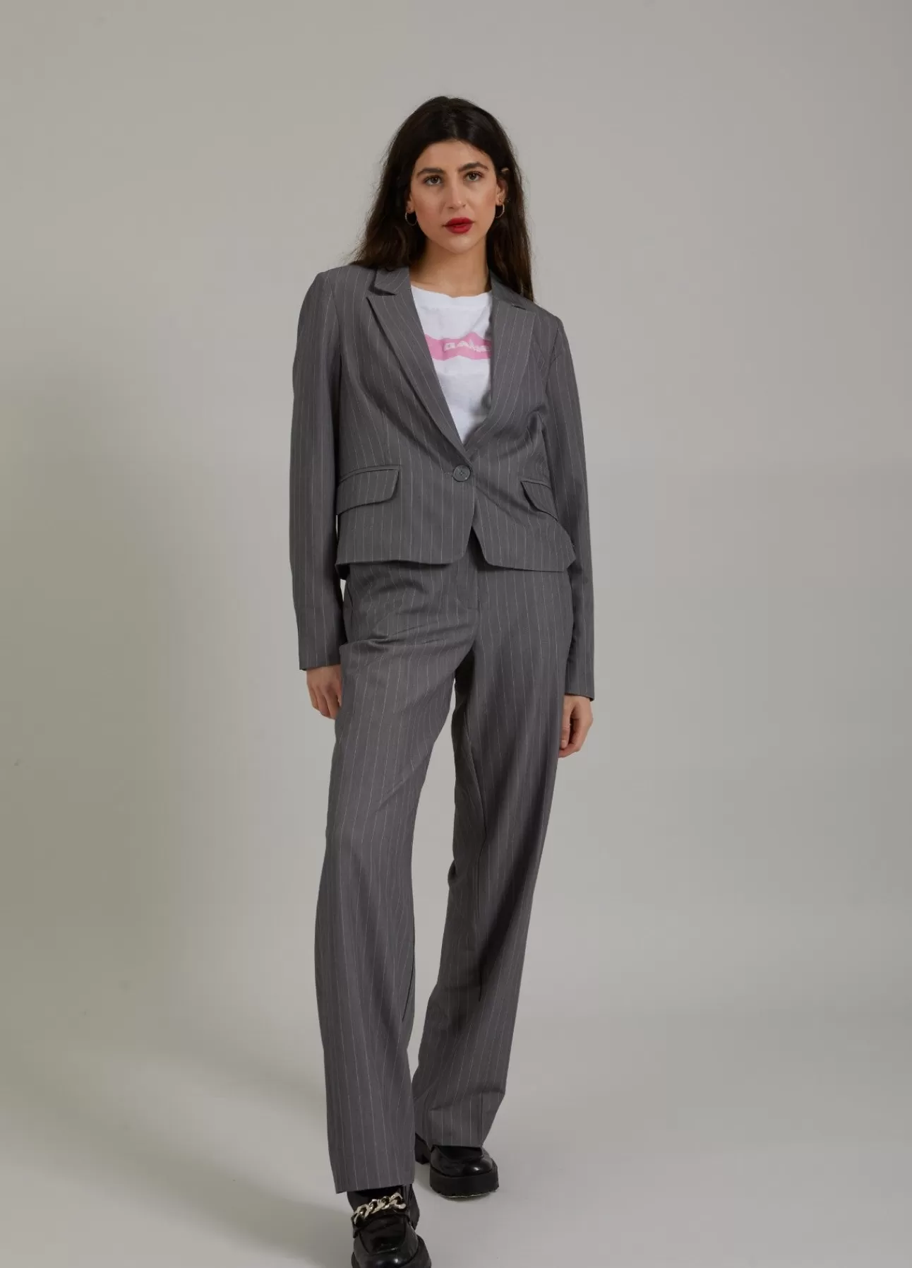 Clearance Kort Blazer M. Nalestriber Kvinde Blazers