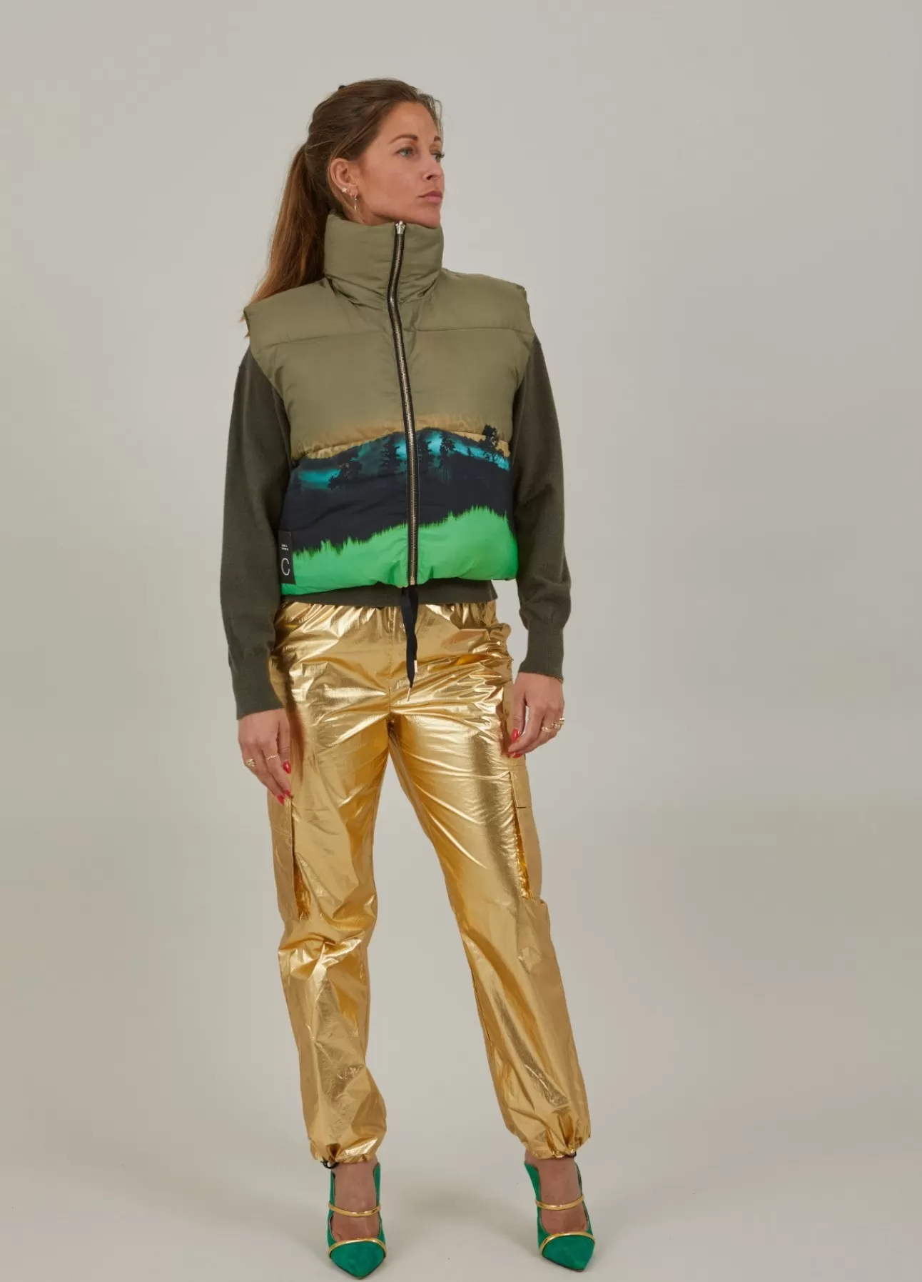 New Kort Vest I Magic Forest Print Kvinde Jakker Og Frakker