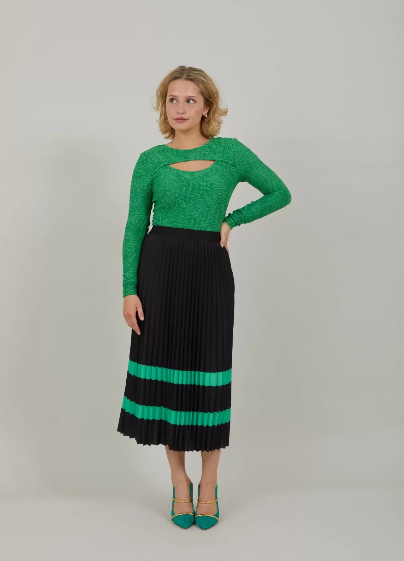 Clearance Plisseret Nederdel M. Striber Kvinde Nederdele