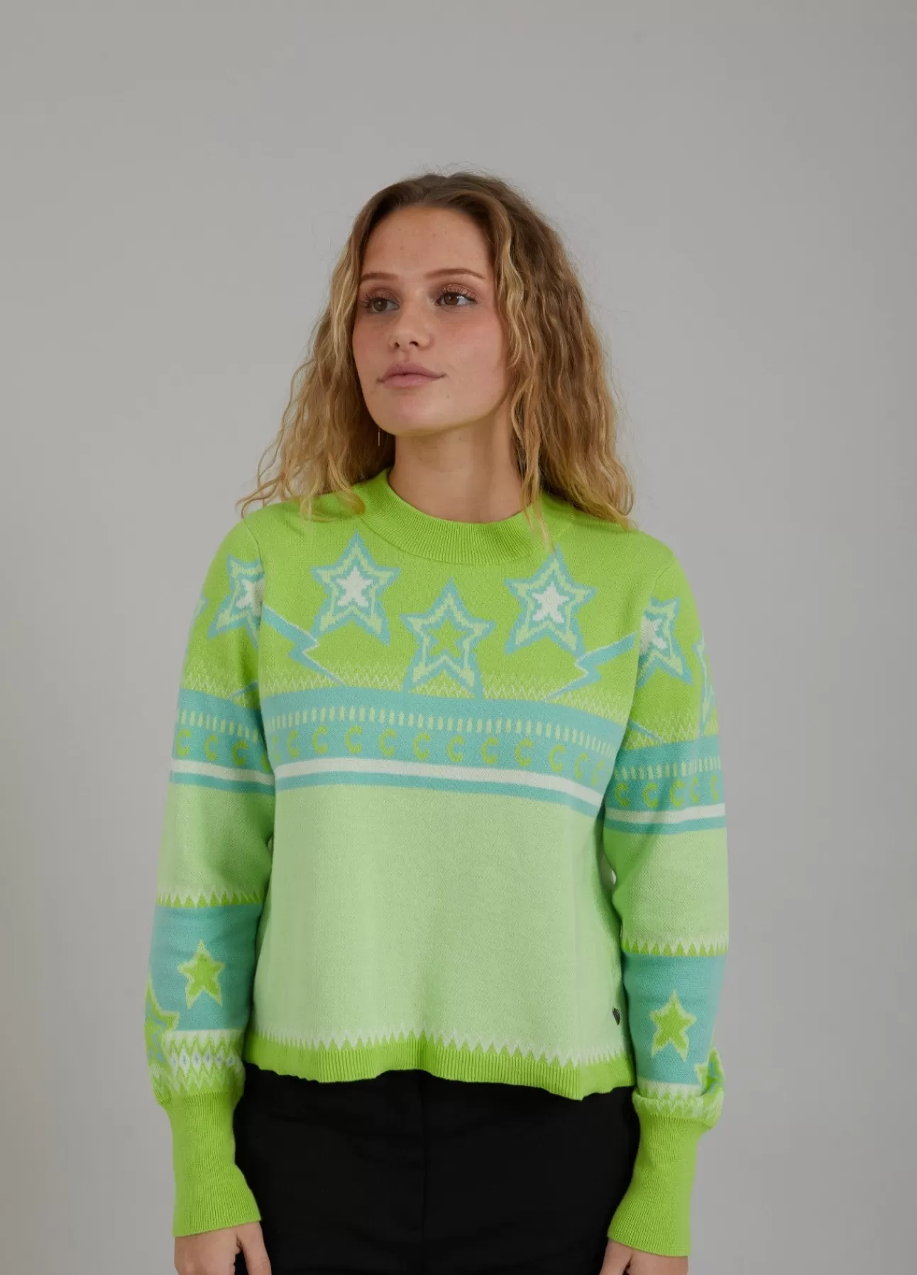 Store Strik M. Jacquard Monster Kvinde Strik
