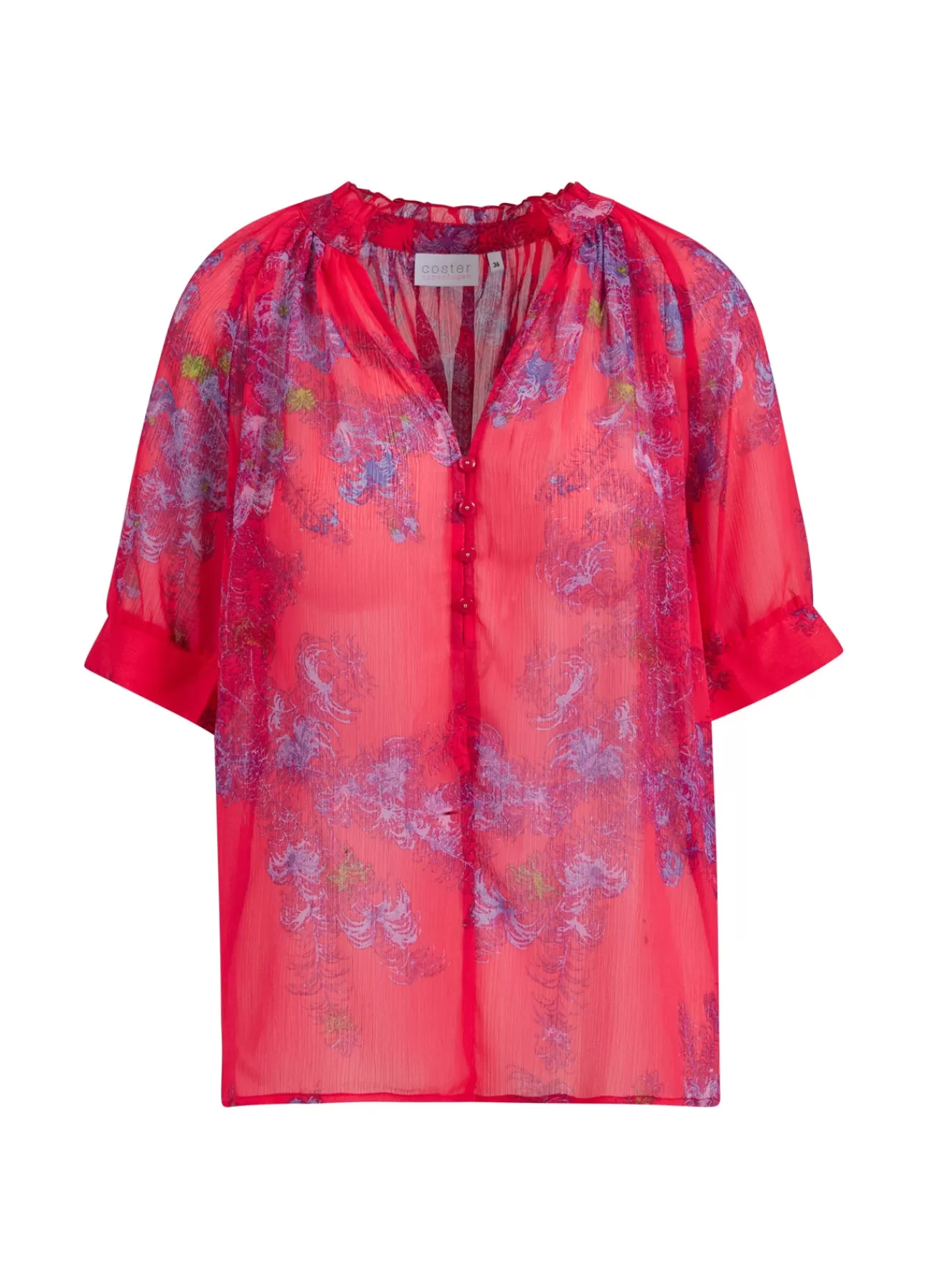 Fashion Top M. Feather Bloom Print Kvinde Skjorter Og Bluser