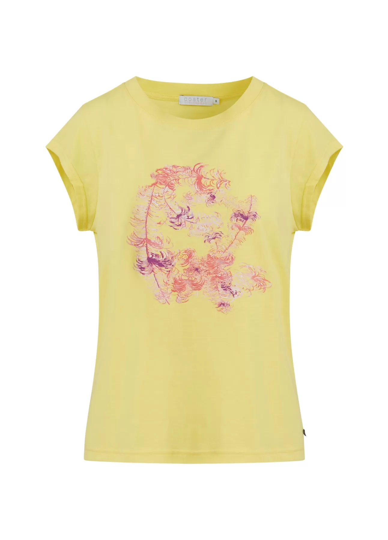 Shop T-Shirt M. Fjer Print Kvinde T-Shirts