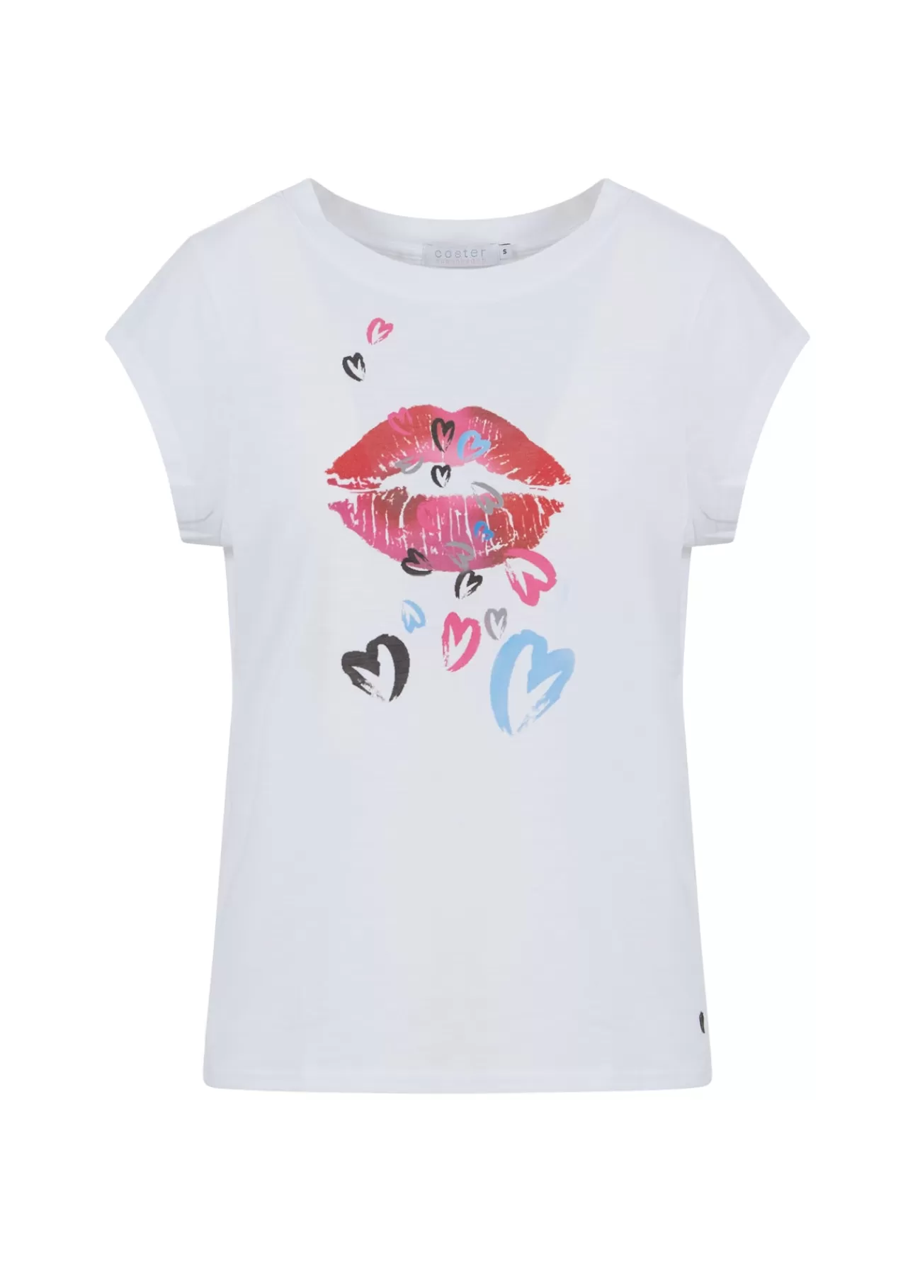 Best T-Shirt M. Heart Lips Print Kvinde T-Shirts